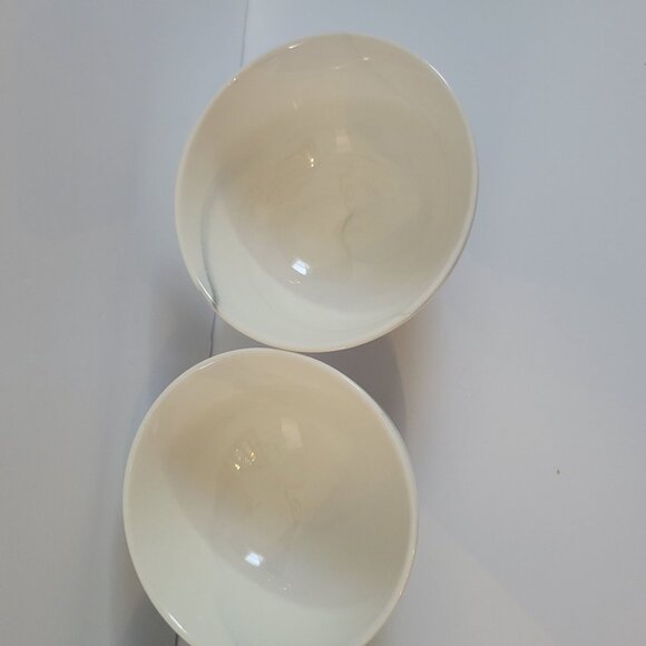 Set Of 4 Handcrafted Ceramic Marbled Bowls - Ivory & Blue Swirls - Unique Artisa - Picture 5 of 9